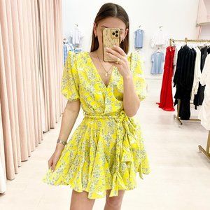 Yellow Floral Bird Dress